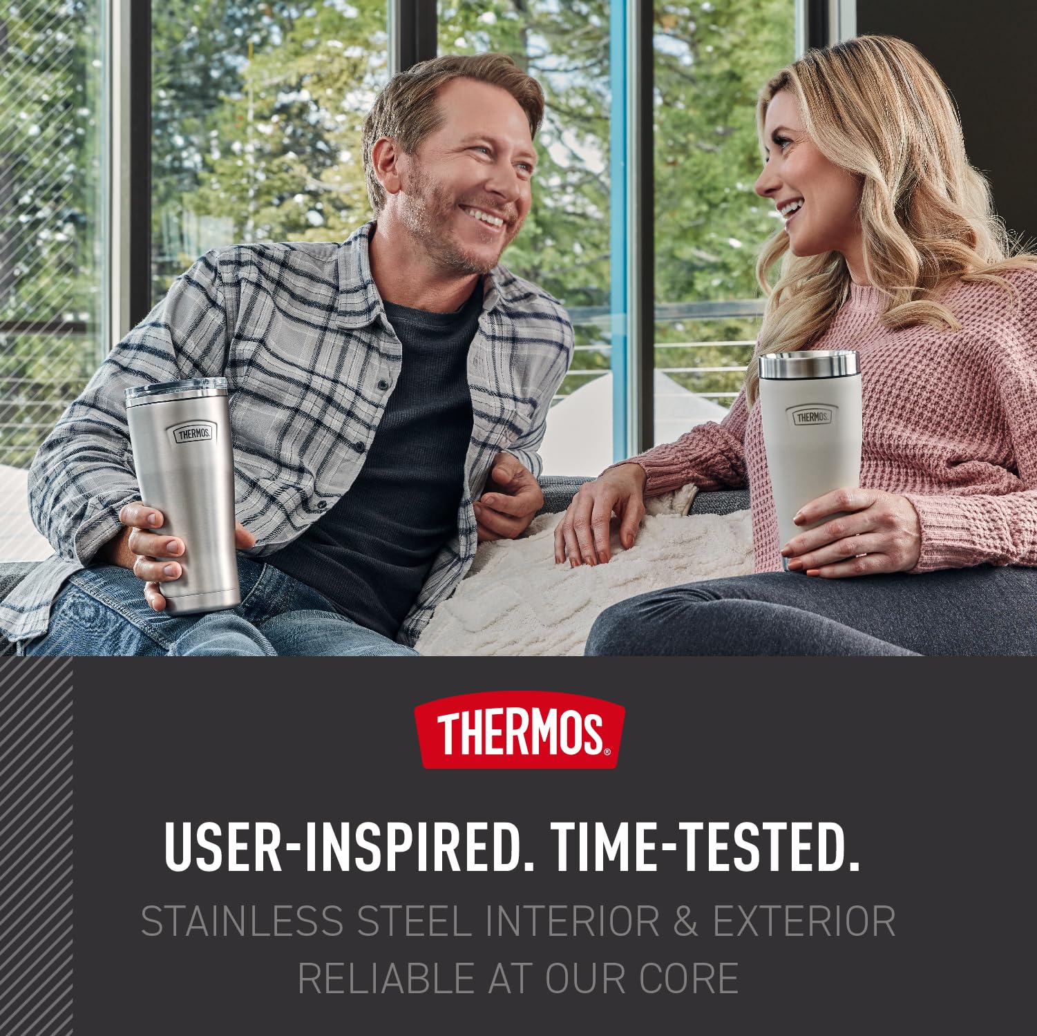 THERMOS Icon Series Glacier tumbler with GRIPTEC base for stability