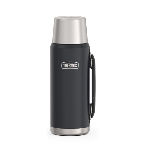 THERMOS ICON SERIES granite 40 oz bottle front view; durable stainless steel for all-day use