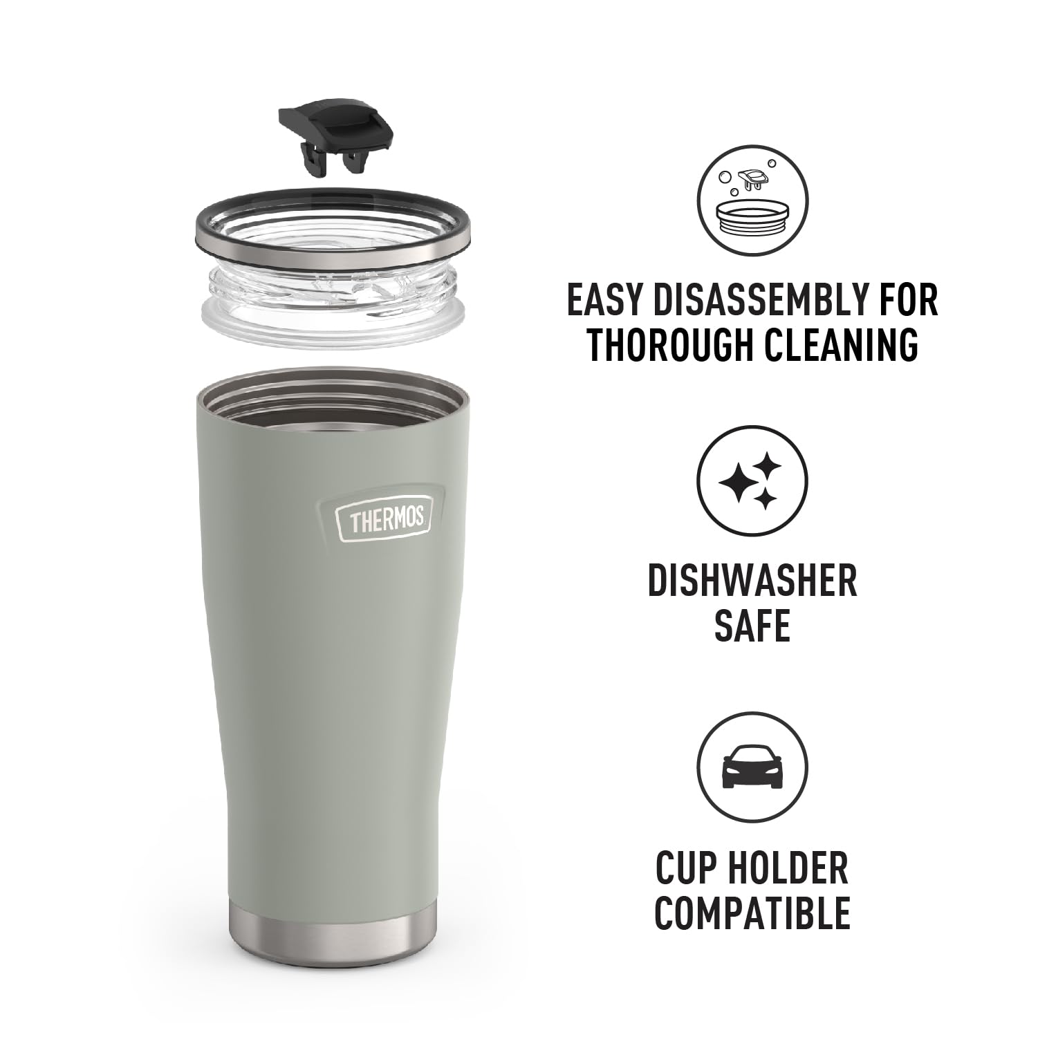 THERMOS ICON SERIES griptec-base provides non-slip stability on desks or gym floors.