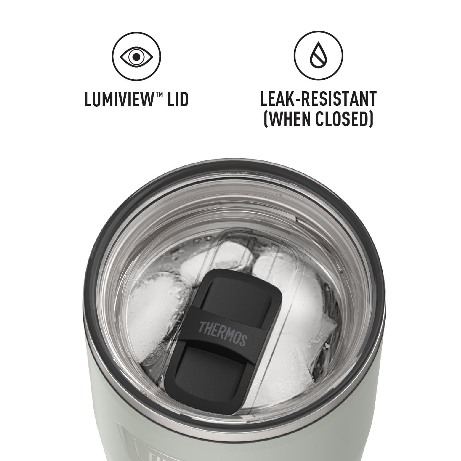 THERMOS ICON SERIES true-coat finish highlights premium, durable exterior for daily use.