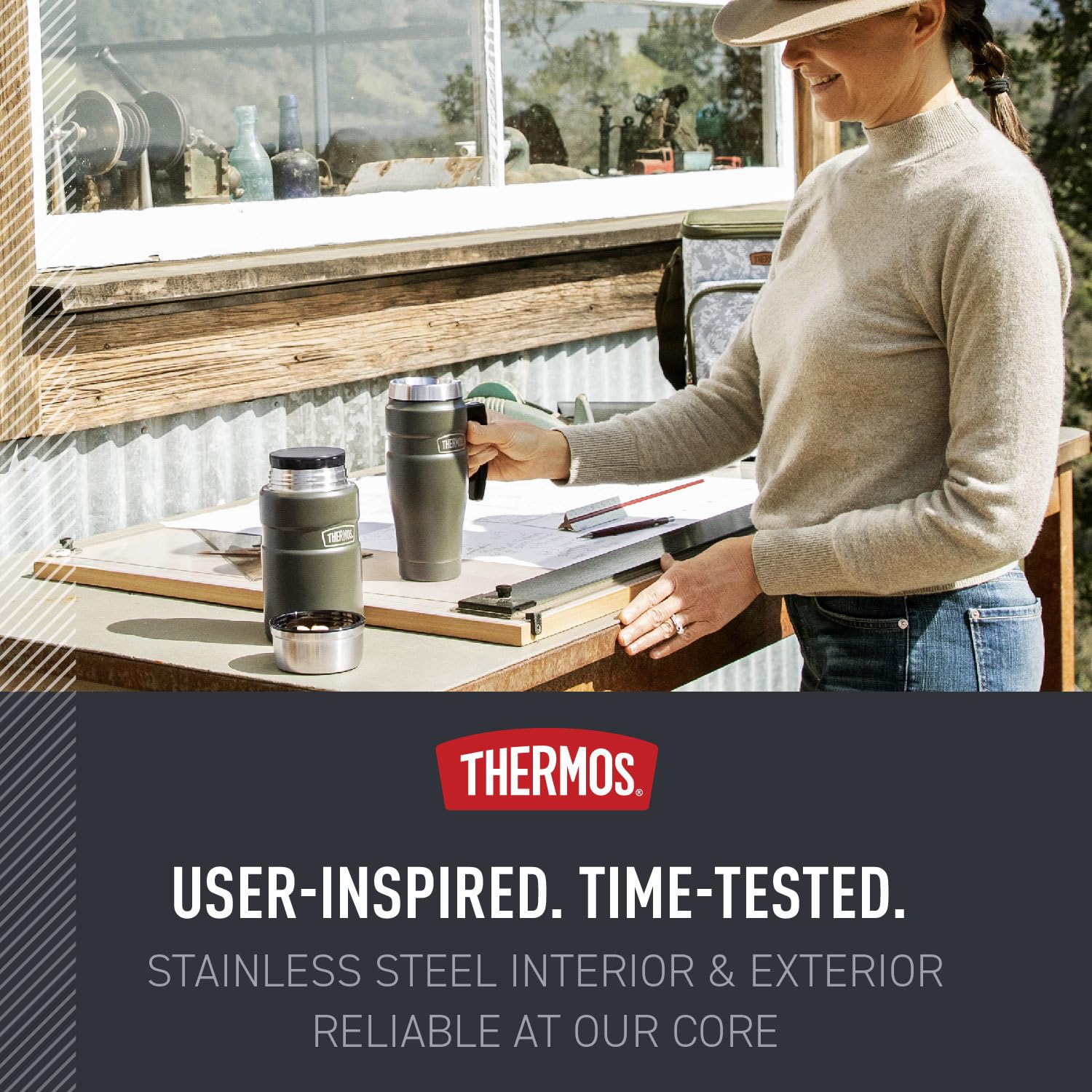 THERMOS 18/8 stainless steel construction offers durable everyday use