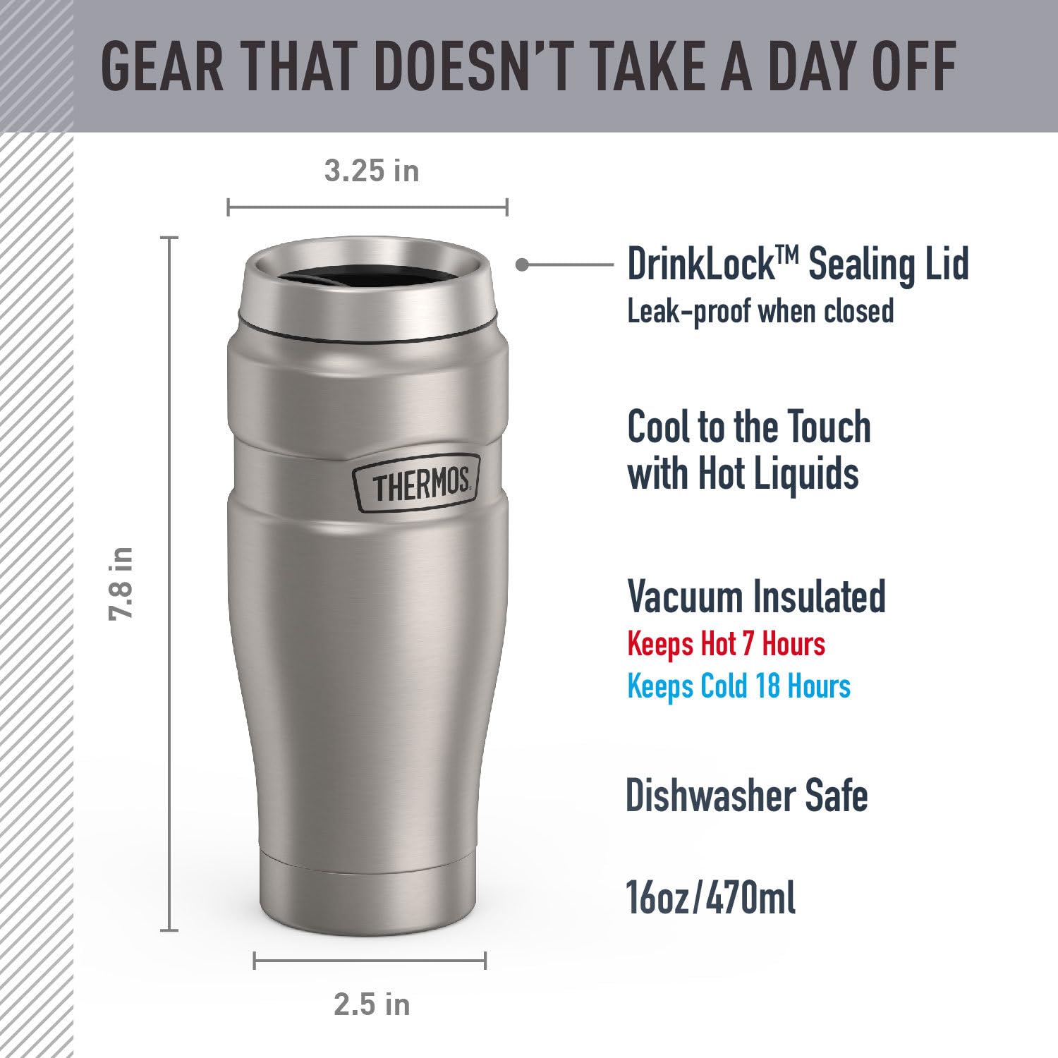 THERMOS Stainless King with built-in tea hook ready for tea lovers