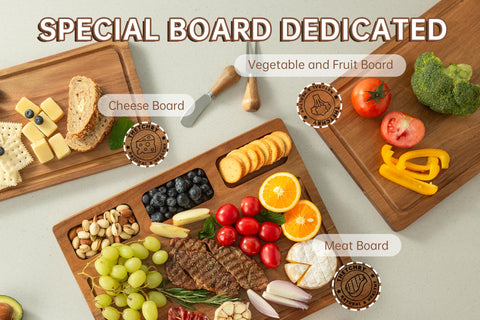 thetchry acacia cutting board medium for vegetables and fruits, stable prep surface