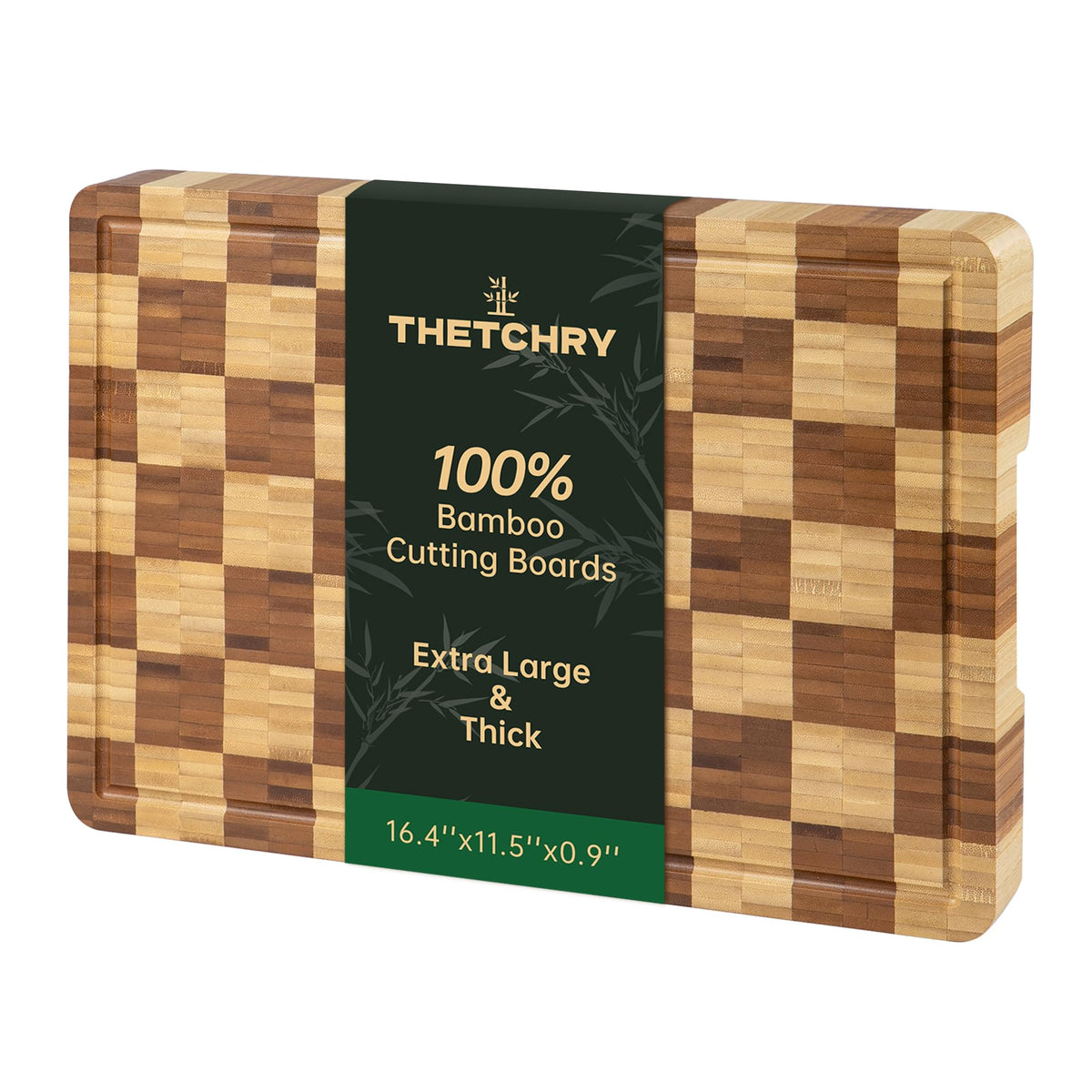 Thetchry bamboo end-grain cutting board for durable heavy chopping.