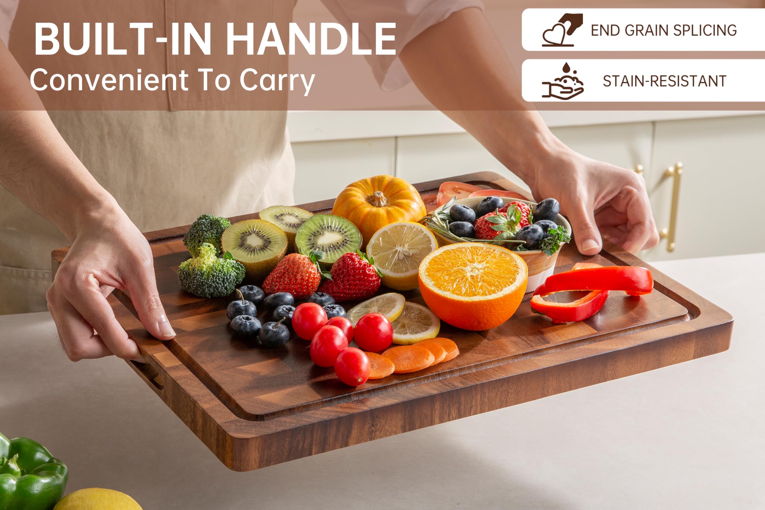 Thetchry double-sided cutting board for versatile prep and flipping