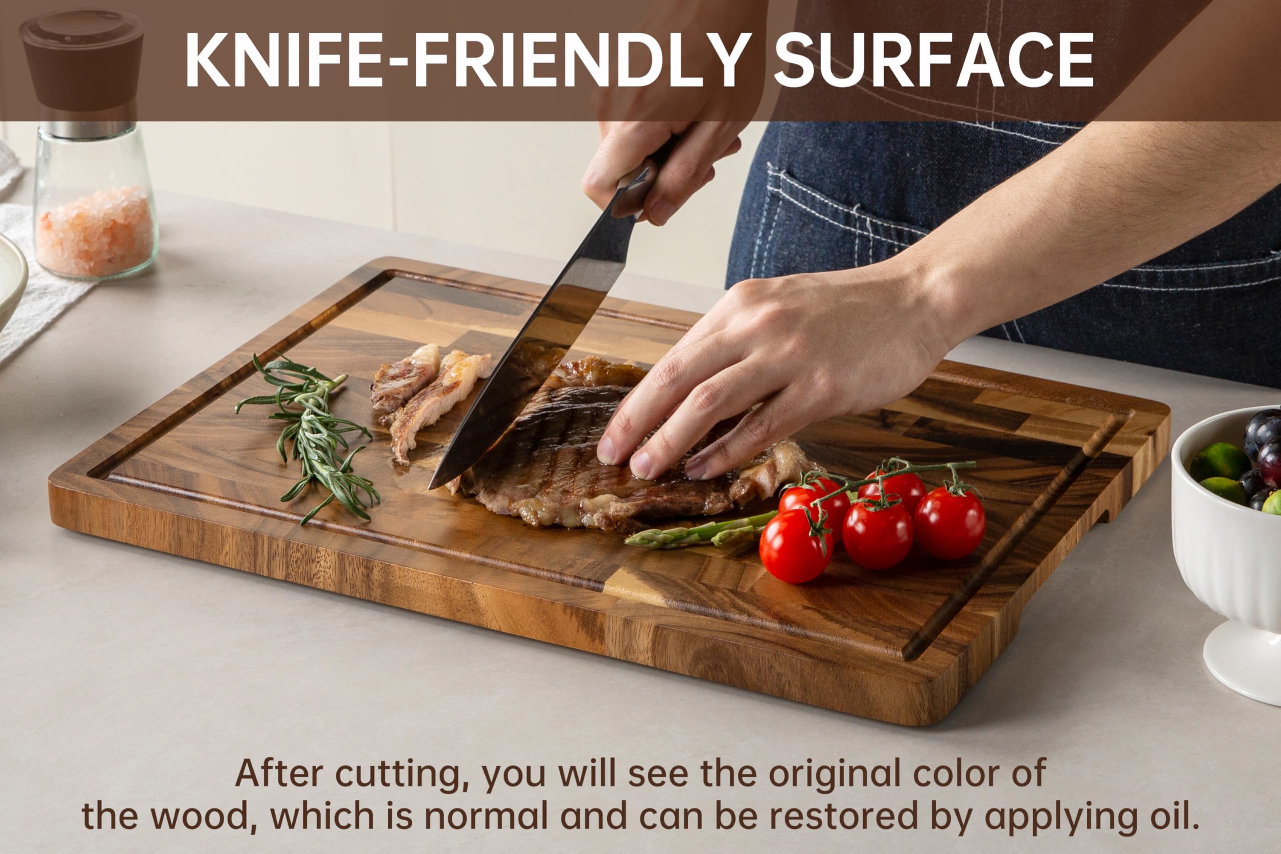 thetchry walnut wood surface close-up highlights natural grain and beeswax finish.