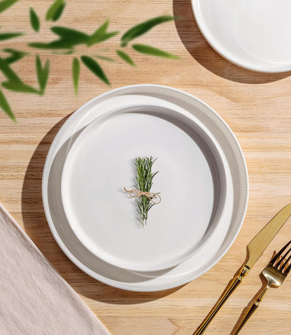 TheTerra 8.25-inch salad plate shows subtle handcrafted color variation.