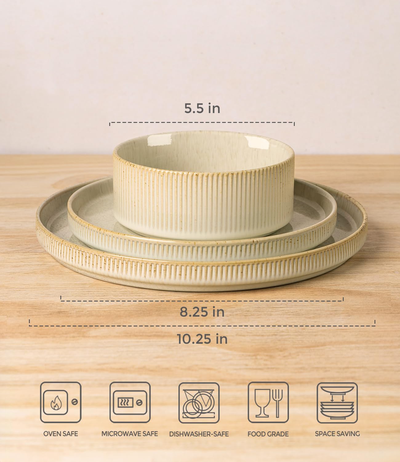 TheTerra dishwasher-safe dinnerware ensures easy cleanup after meals.