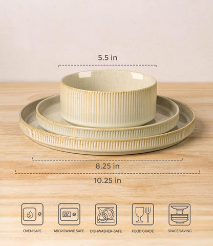 TheTerra dishwasher-safe dinnerware ensures easy cleanup after meals.