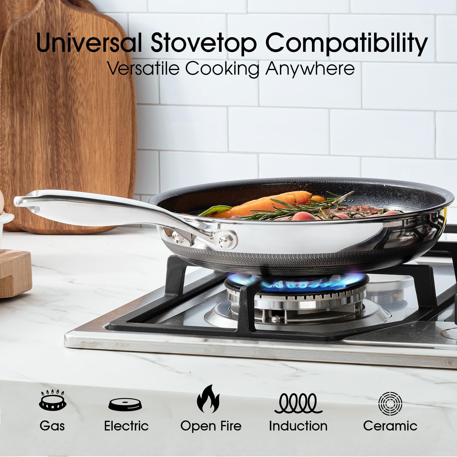 ThierryVuiton pan with 5-layer core for fast, even heating