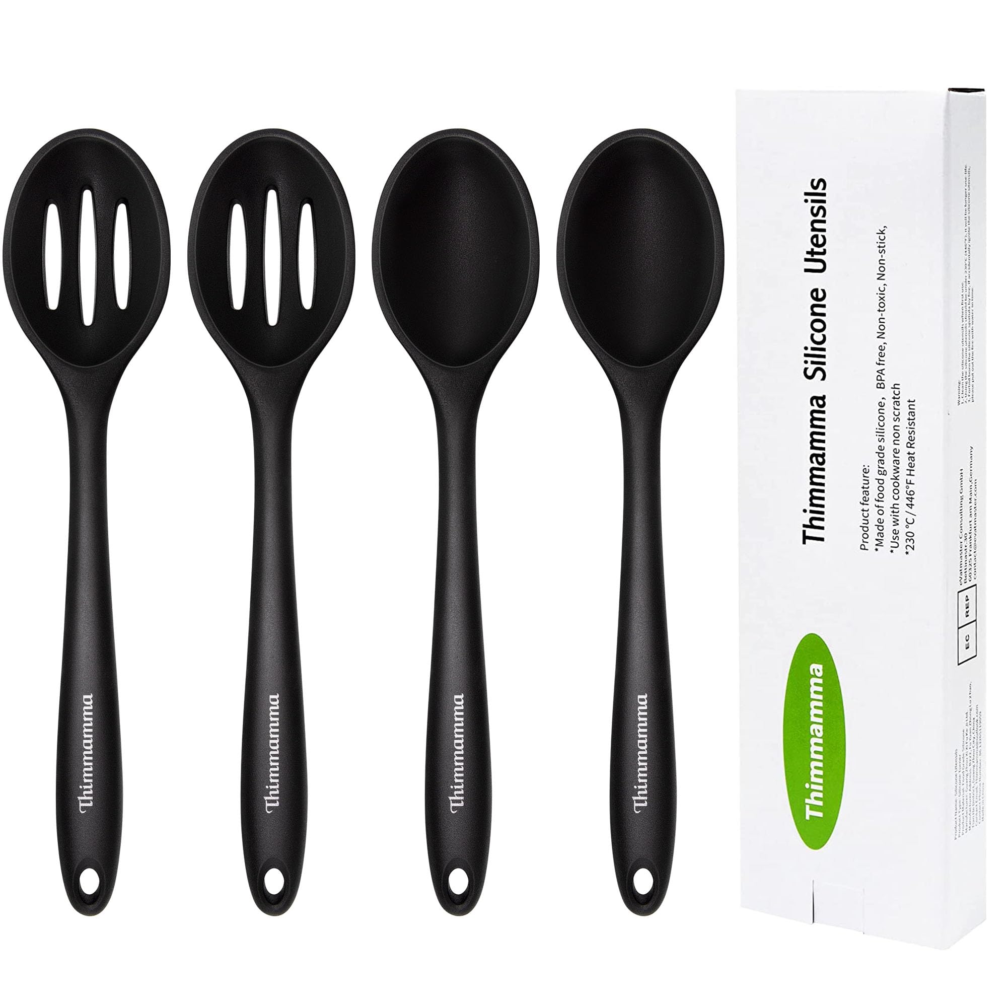 Thimmamma solid silicone cooking spoon for stirring safely in nonstick pans