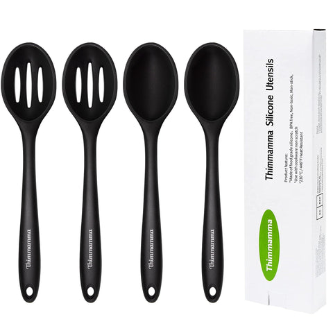 Thimmamma solid silicone cooking spoon for stirring safely in nonstick pans