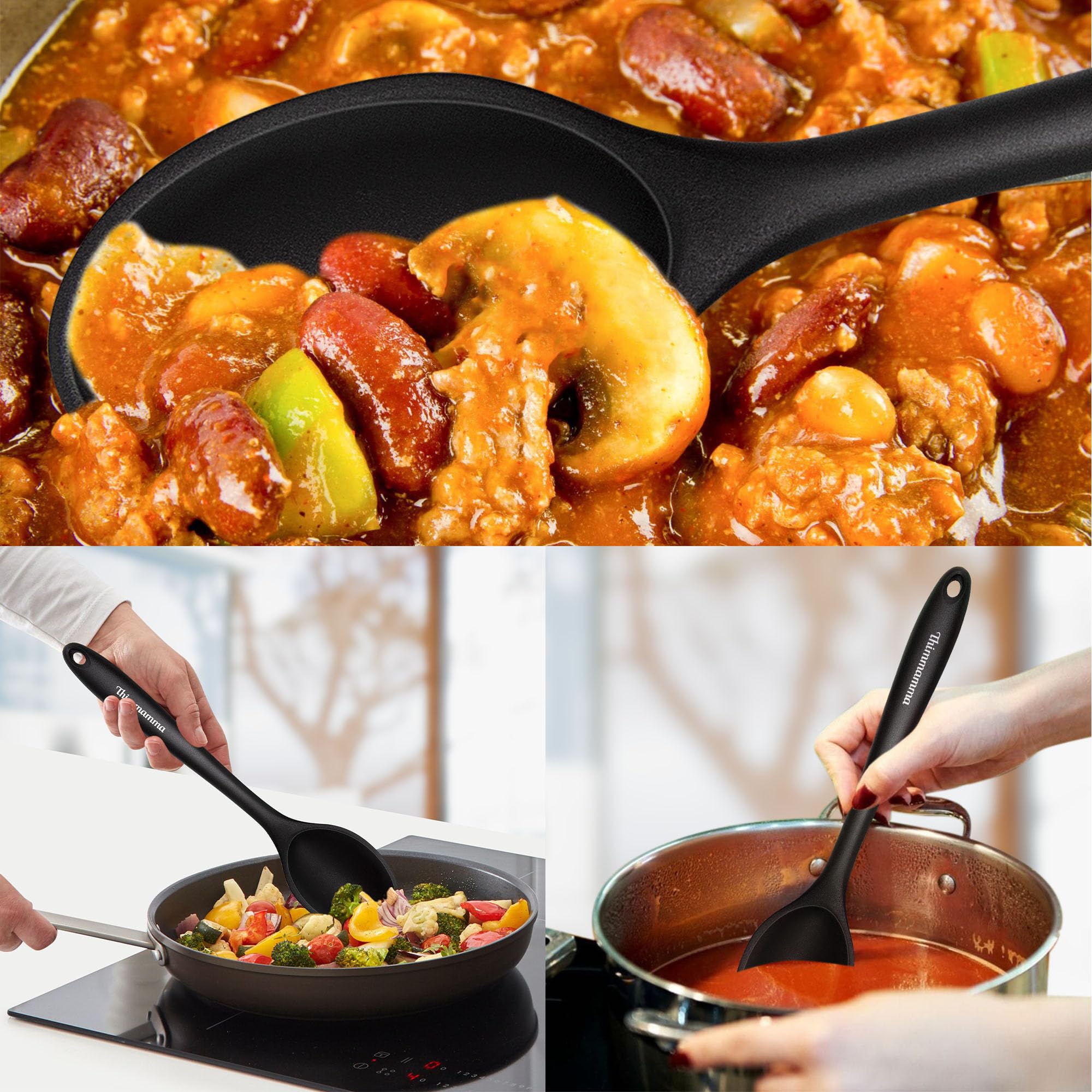 Thimmamma dishwasher-safe silicone spoons for easy cleanup after meals