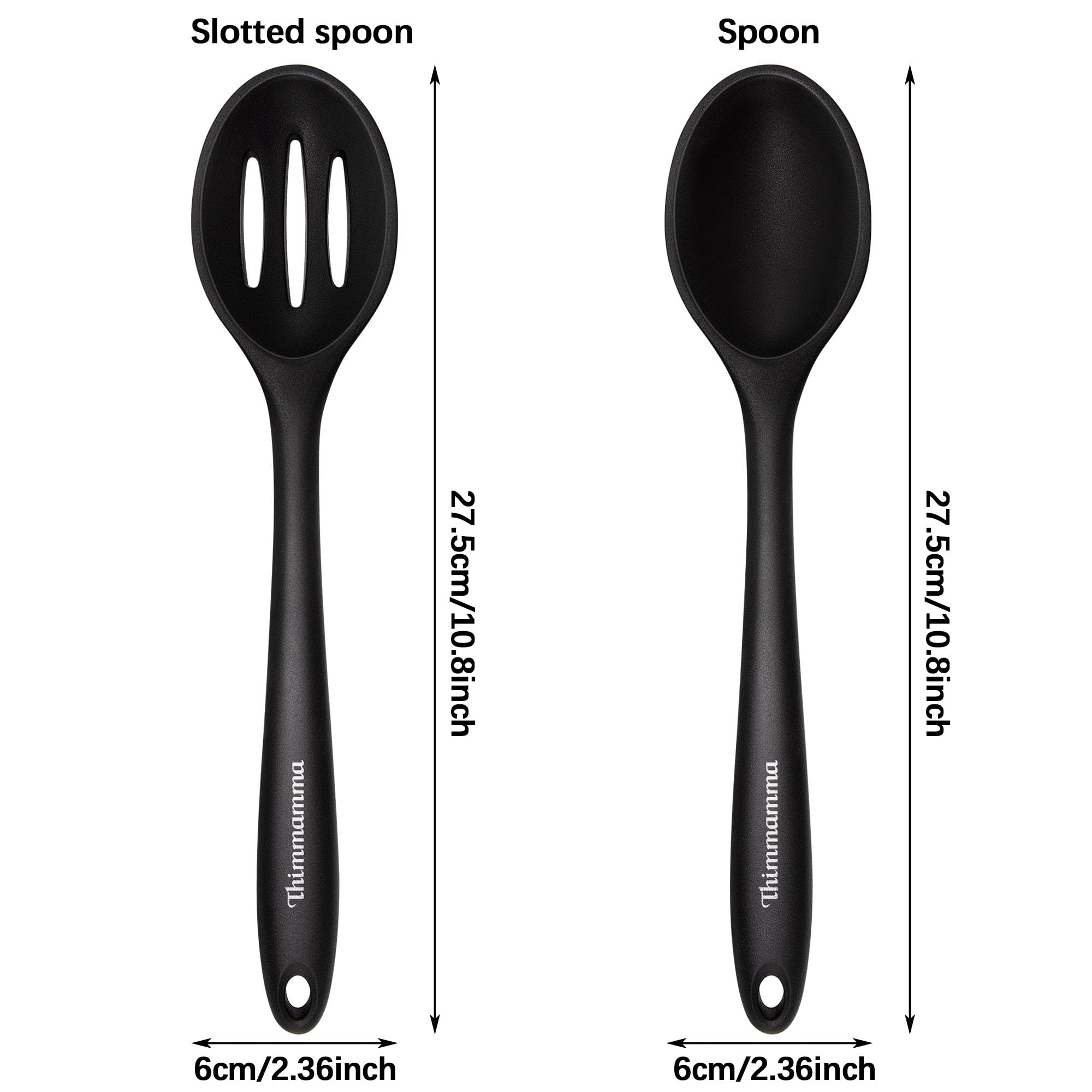 Thimmamma nonstick-safe silicone spoons protect coated cookware during cooking