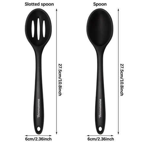 Thimmamma nonstick-safe silicone spoons protect coated cookware during cooking