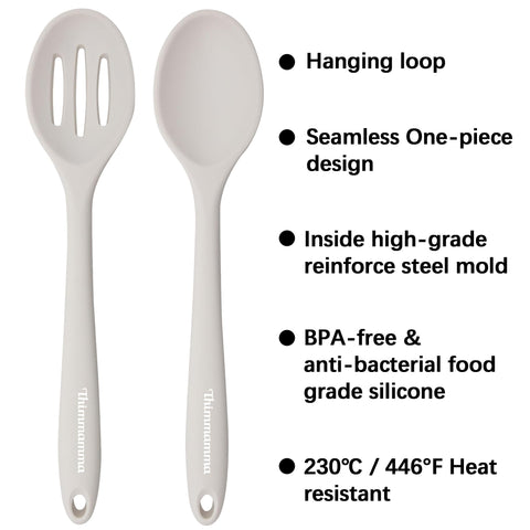Thimmamma solid silicone spoon white for stirring thick mixtures