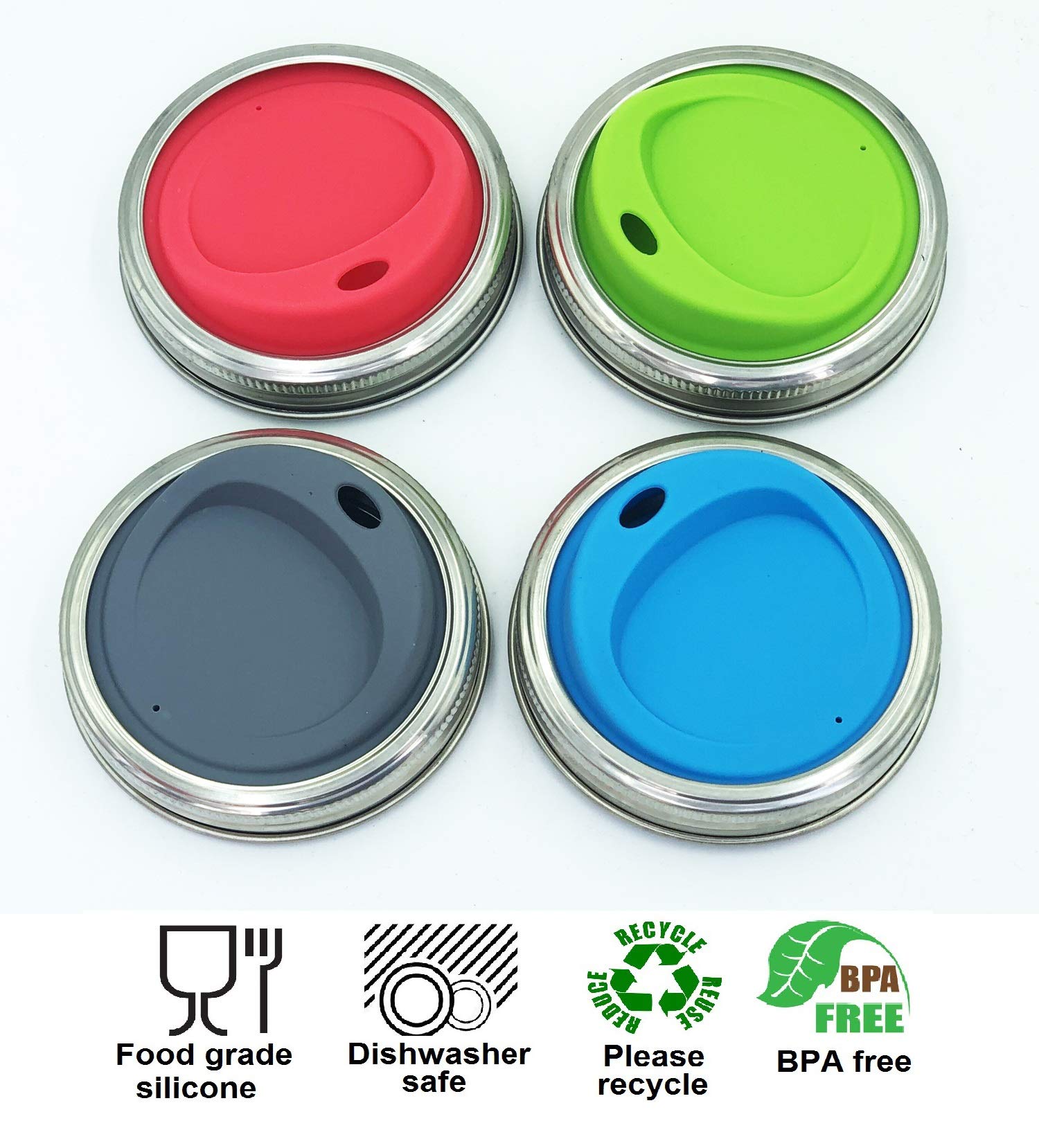 THINKCHANCES lime sip lid on a jar with rings, ideal for iced drinks