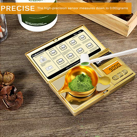 THINKSCALE scale shows 50 g capacity in clear, accurate increments