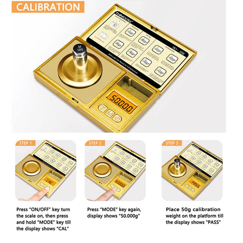 THINKSCALE contains 50 g calibration weight for user calibration