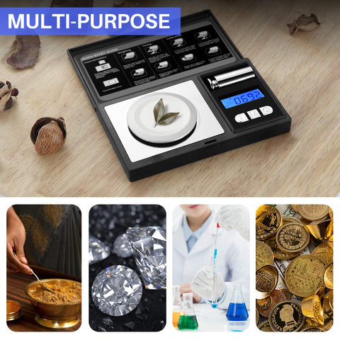 THINKSCALE milligram scale features a backlit LCD for clear readings in low light.
