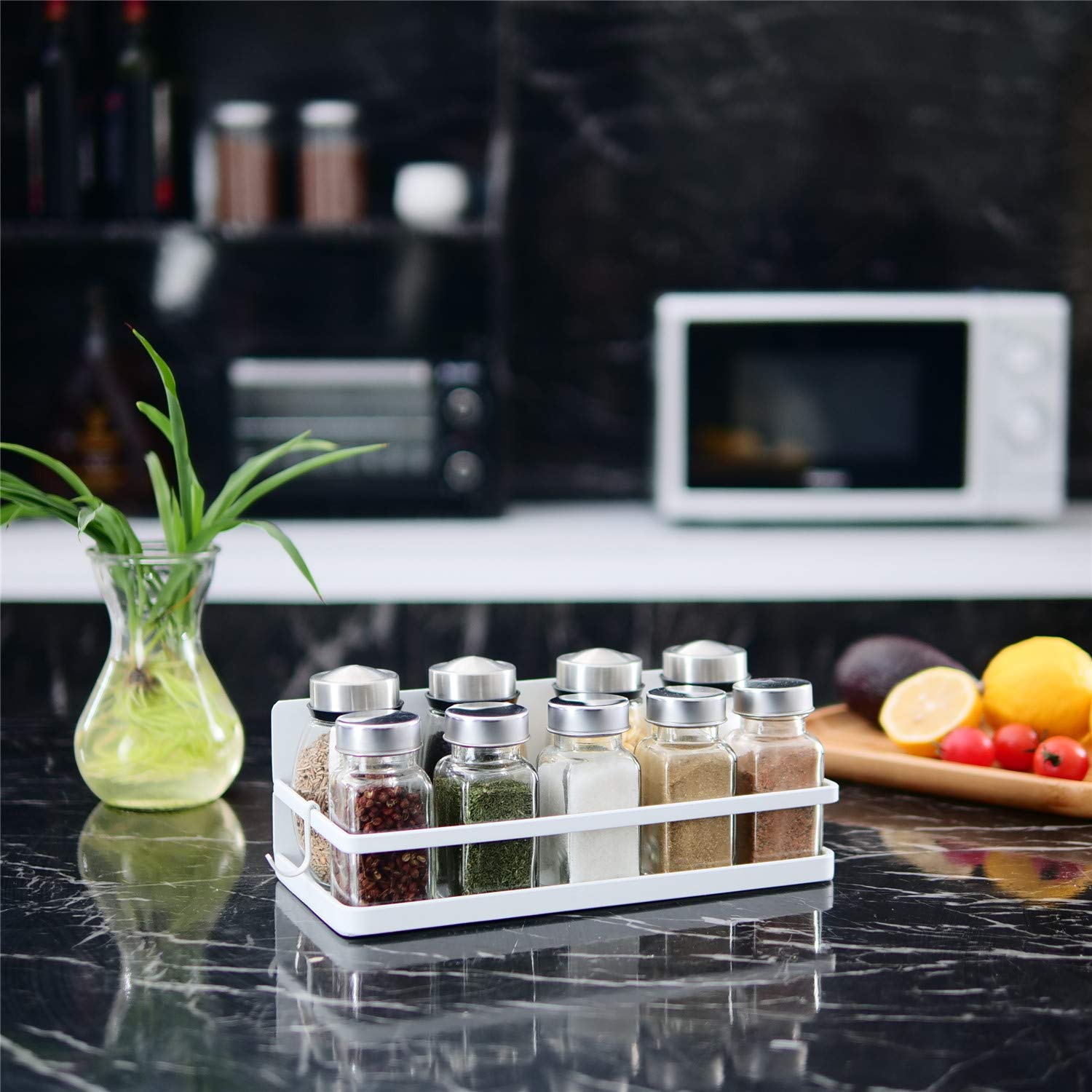 Thipoten magnetic kitchen organizer beside appliances blends with modern decor.