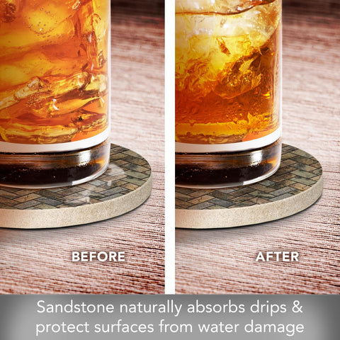Thirstystone heat-tolerant coaster guards tables from hot beverages.