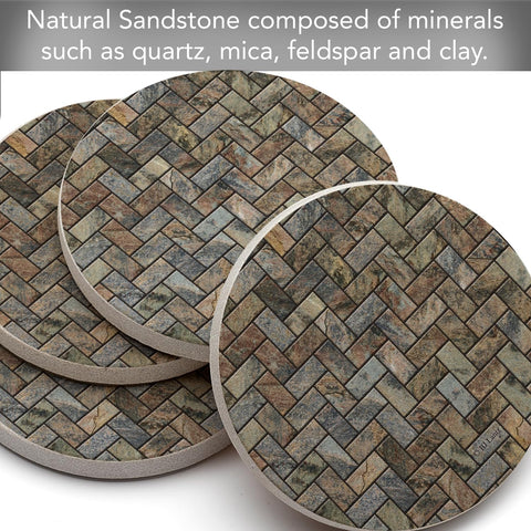 Thirstystone natural sandstone absorbent coaster soaks condensation for dry tabletops.