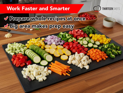 Thirteen Chefs 30x18 cutting board for BBQ ideal for outdoor grilling prep