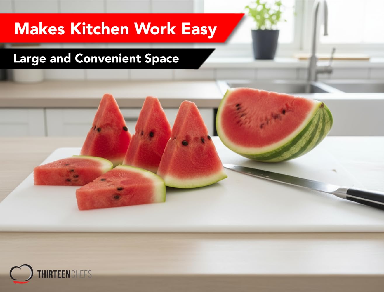 Thirteen Chefs cutting board 18x12 meat prep ideal for proteins.