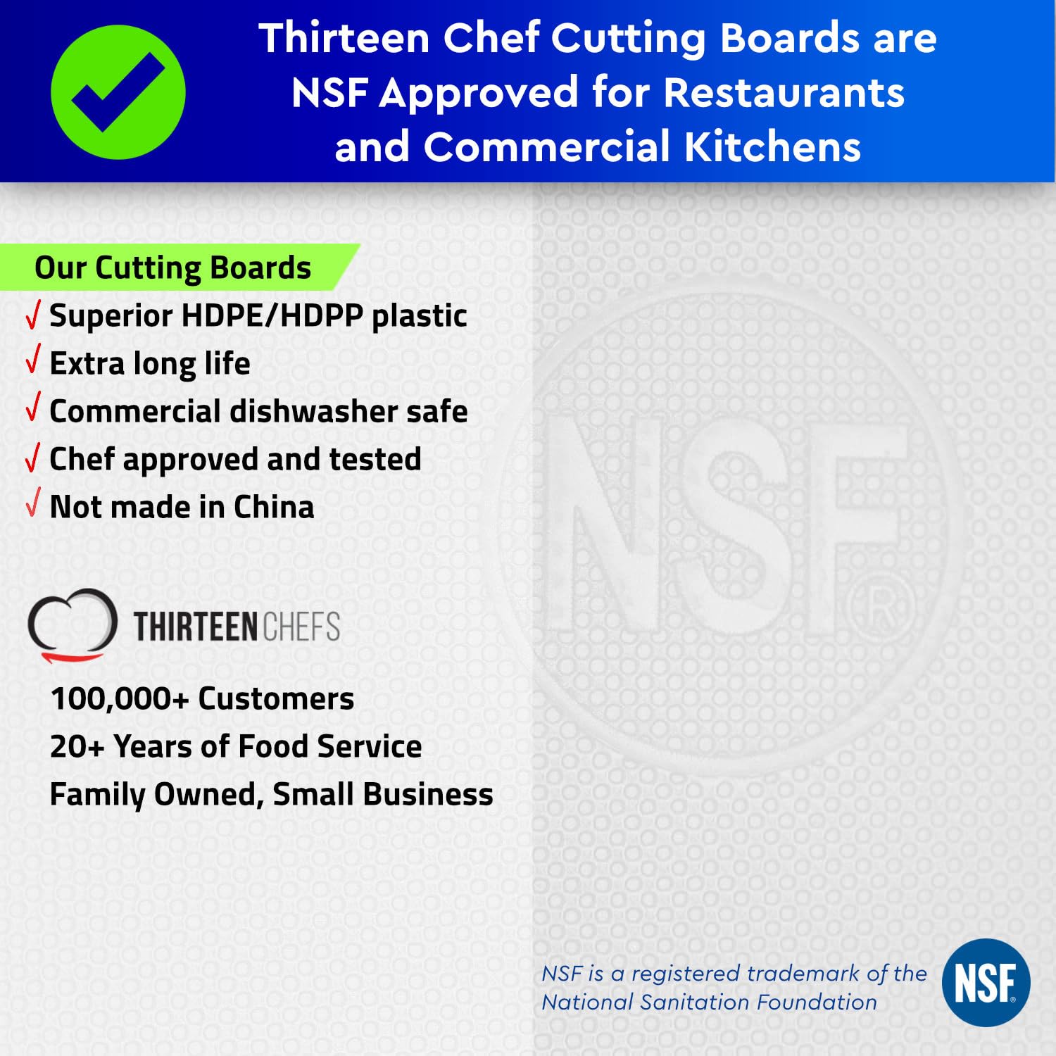 Thirteen Chefs anti-slip surface for stable chopping