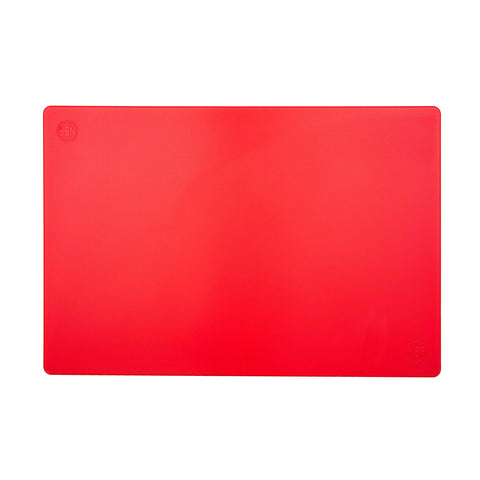 Thirteen Chefs HDPE commercial board, warp resistant, NSF stamped for safe food service.