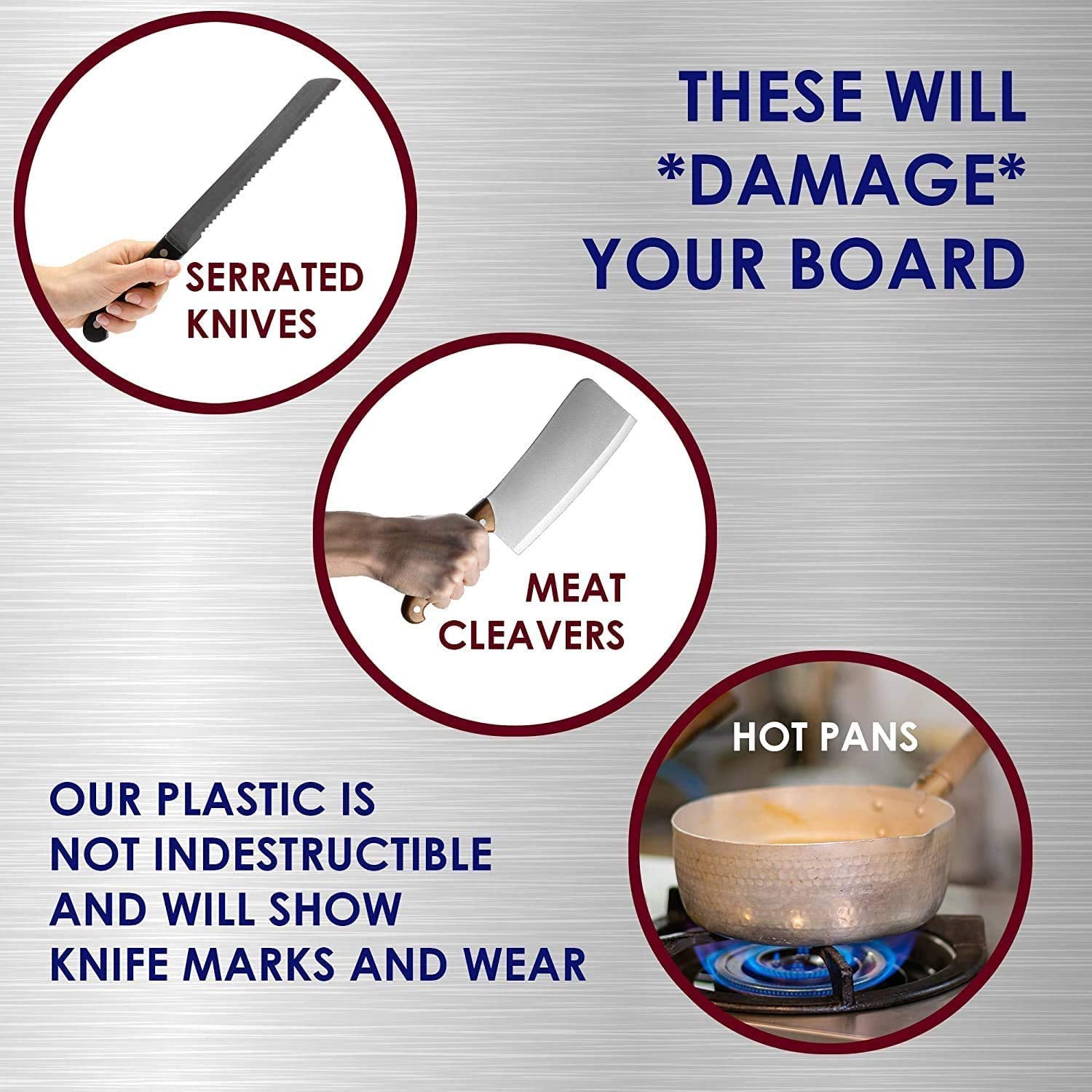 Thirteen Chefs non-porous surface resists odors and stains.