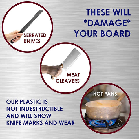 Thirteen Chefs non-porous surface resists odors and stains.