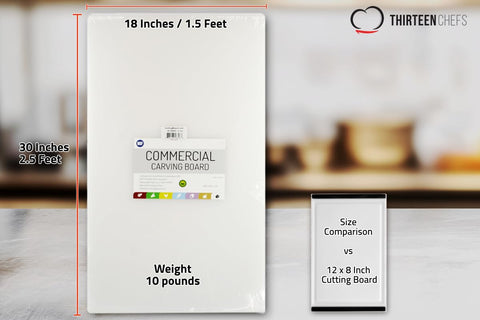 Thirteen Chefs NSF-certified board supports professional kitchen workflows.