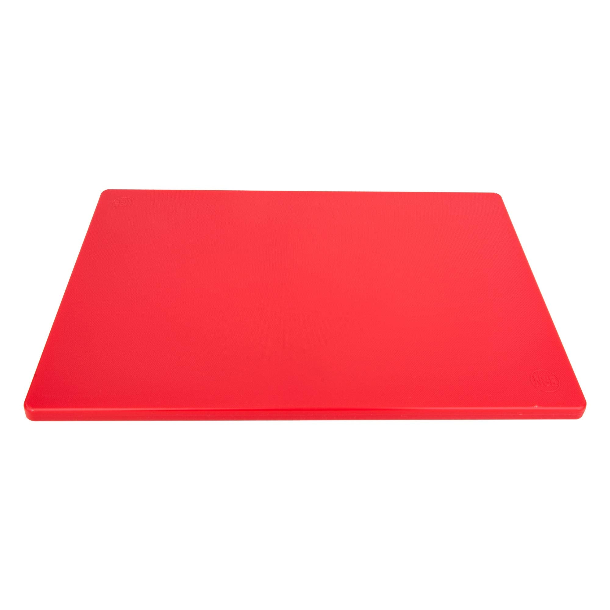 Thirteen Chefs red meat prep board promotes color-coded hygiene during cooking.