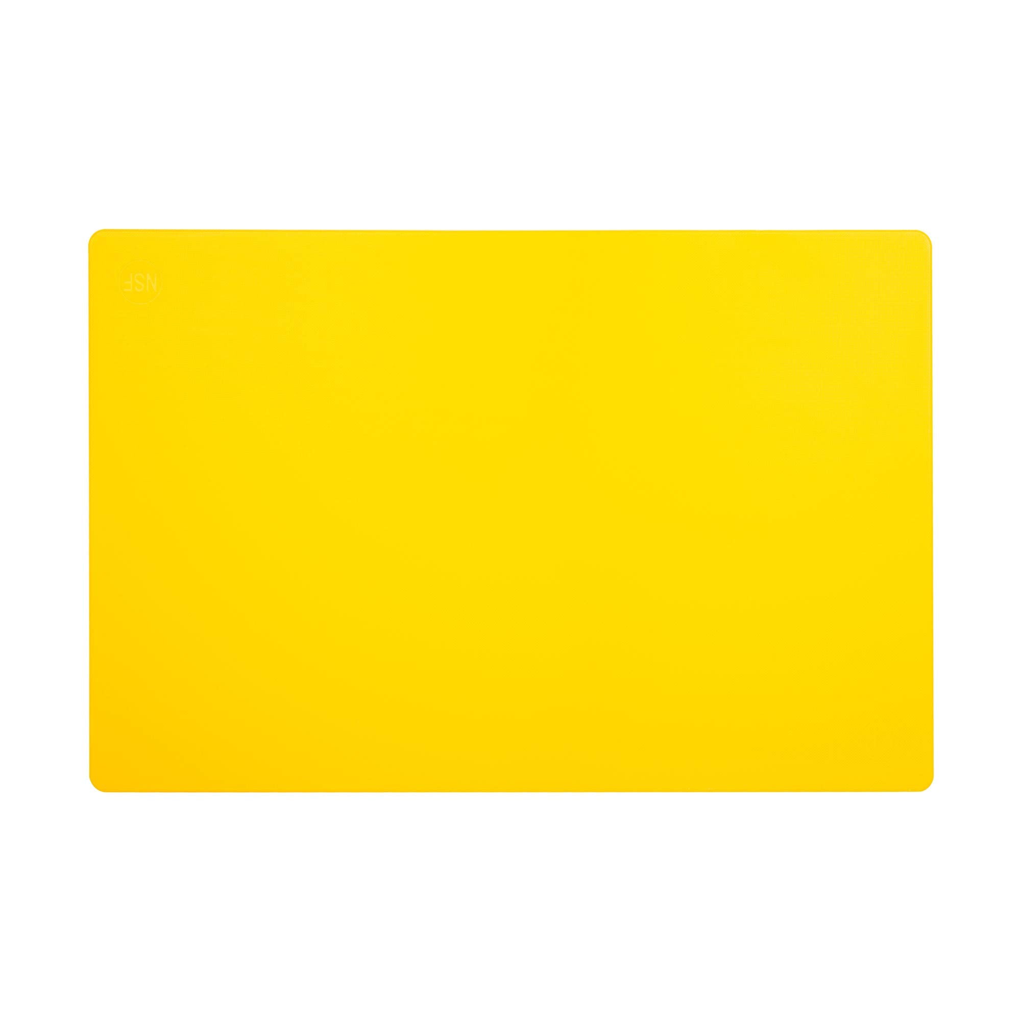 Thirteen Chefs yellow cutting board 18x12 dishwasher-safe for easy cleanup