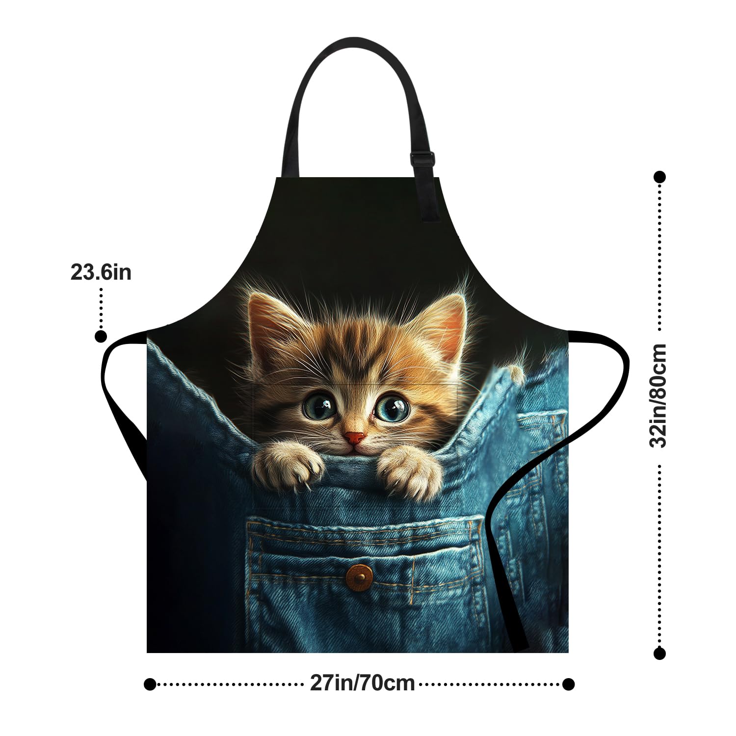THISFIND Denim pocket apron highlights sturdy storage for utensils