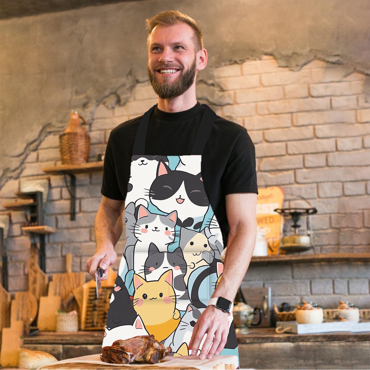 THISFIND gift-ready cat lovers apron as a thoughtful present