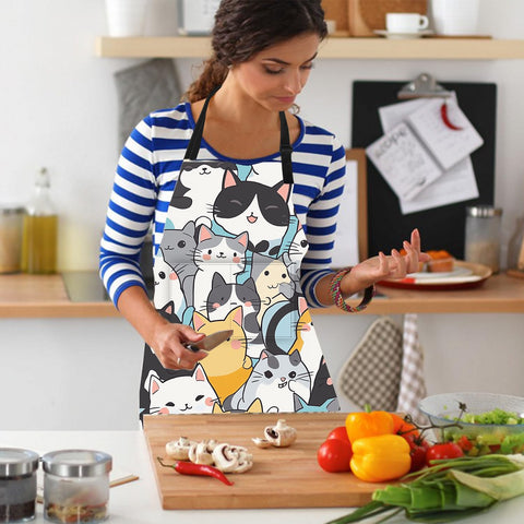 THISFIND lightweight polyester fabric apron emphasizes easy care and wearability