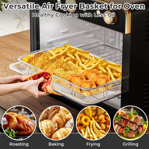 THORSES XL basket with 360-degree airflow cooks evenly.