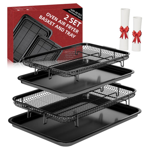 THORSES large air fryer basket for ovens promotes even airflow and crisp results.