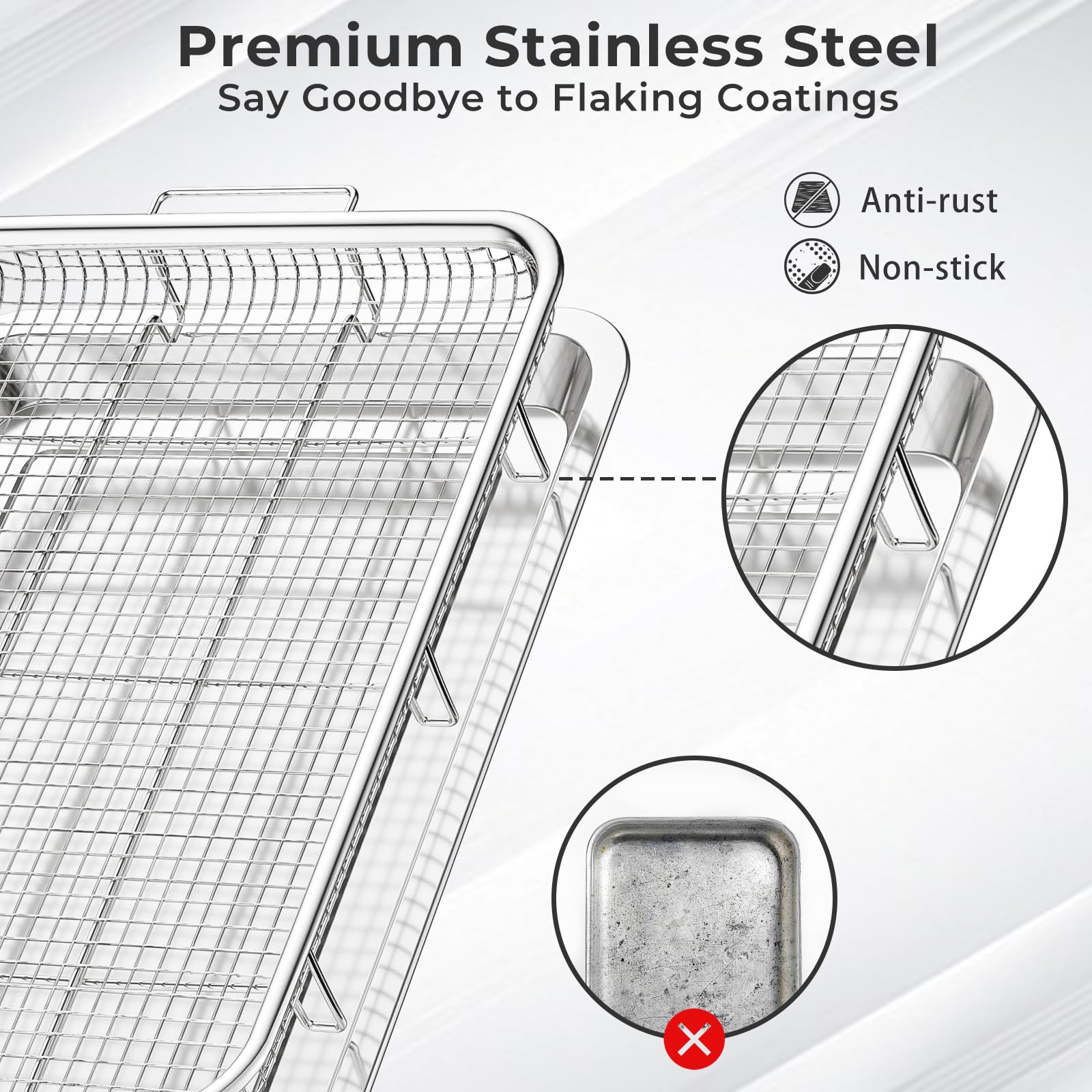 THORSES crisper tray for oven delivers even browning on foods.