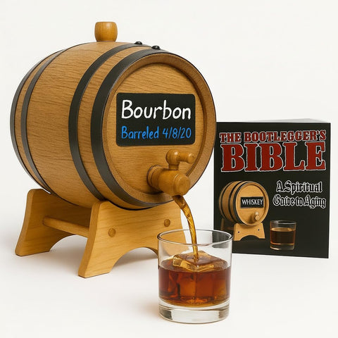Thousand Oaks Barrel Co is shown from the front with chalkboard head for labeling aging notes