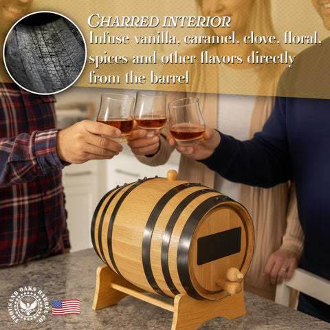 Spigot and bung on the Thousand Oaks 2L aging barrel for easy dispensing