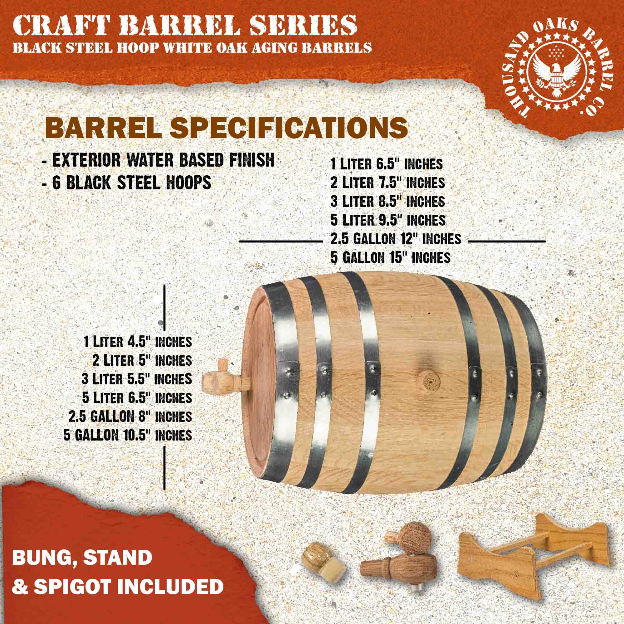 THOUSAND OAKS BARREL aging barrel ideal for cocktails like Old Fashioned.