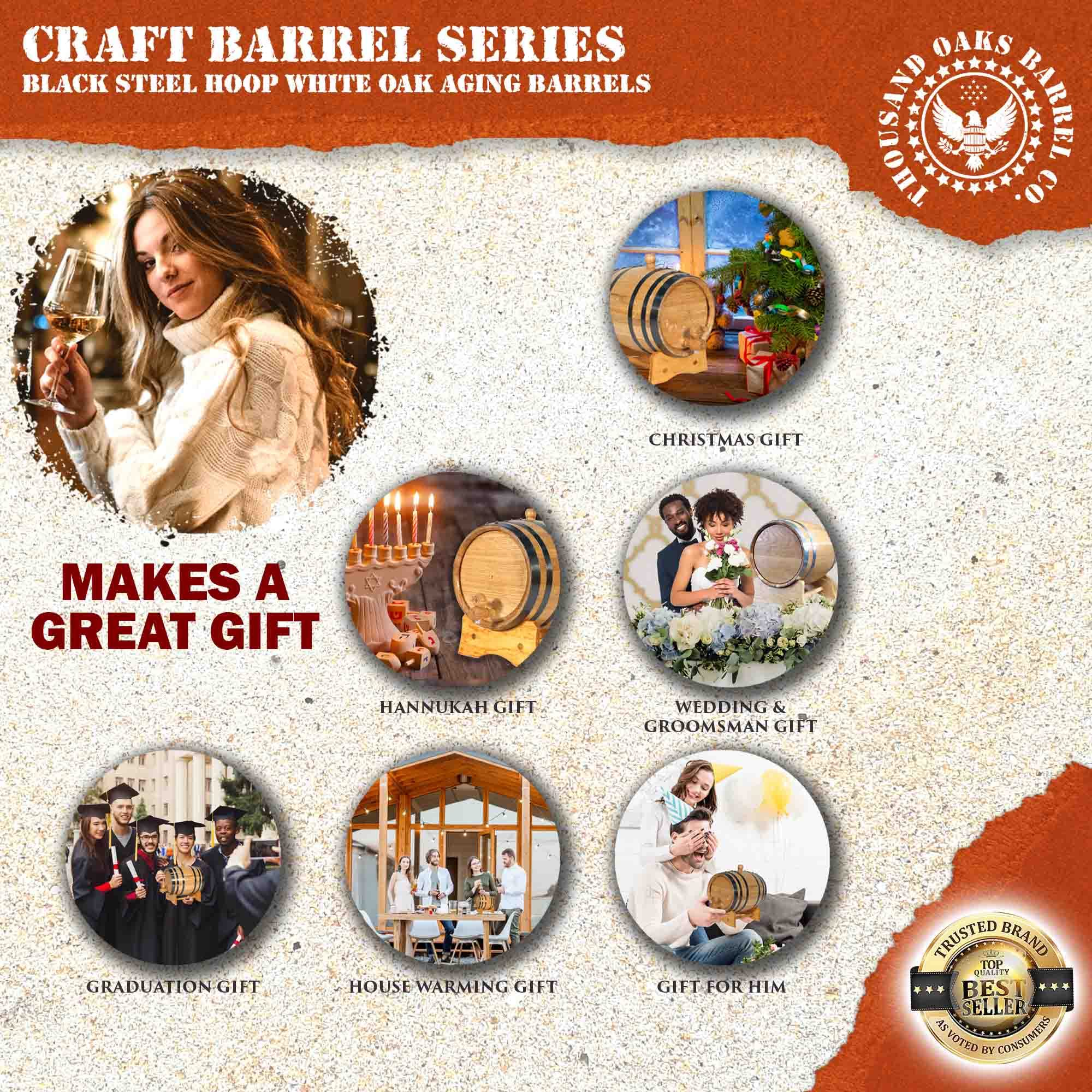 THOUSAND OAKS BARREL whiskey aging in a compact oak barrel.