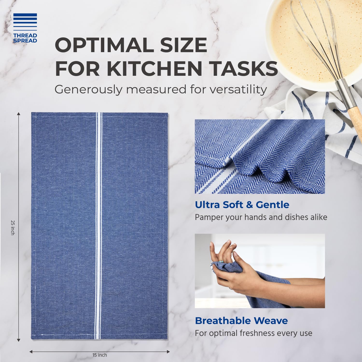 THREAD SPREAD quick-dry towels ideal for spills and hand drying