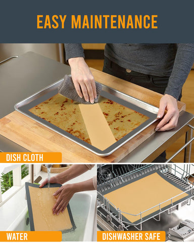 ThreadNanny silicone baking mat half-sheet size fits standard bakeware.