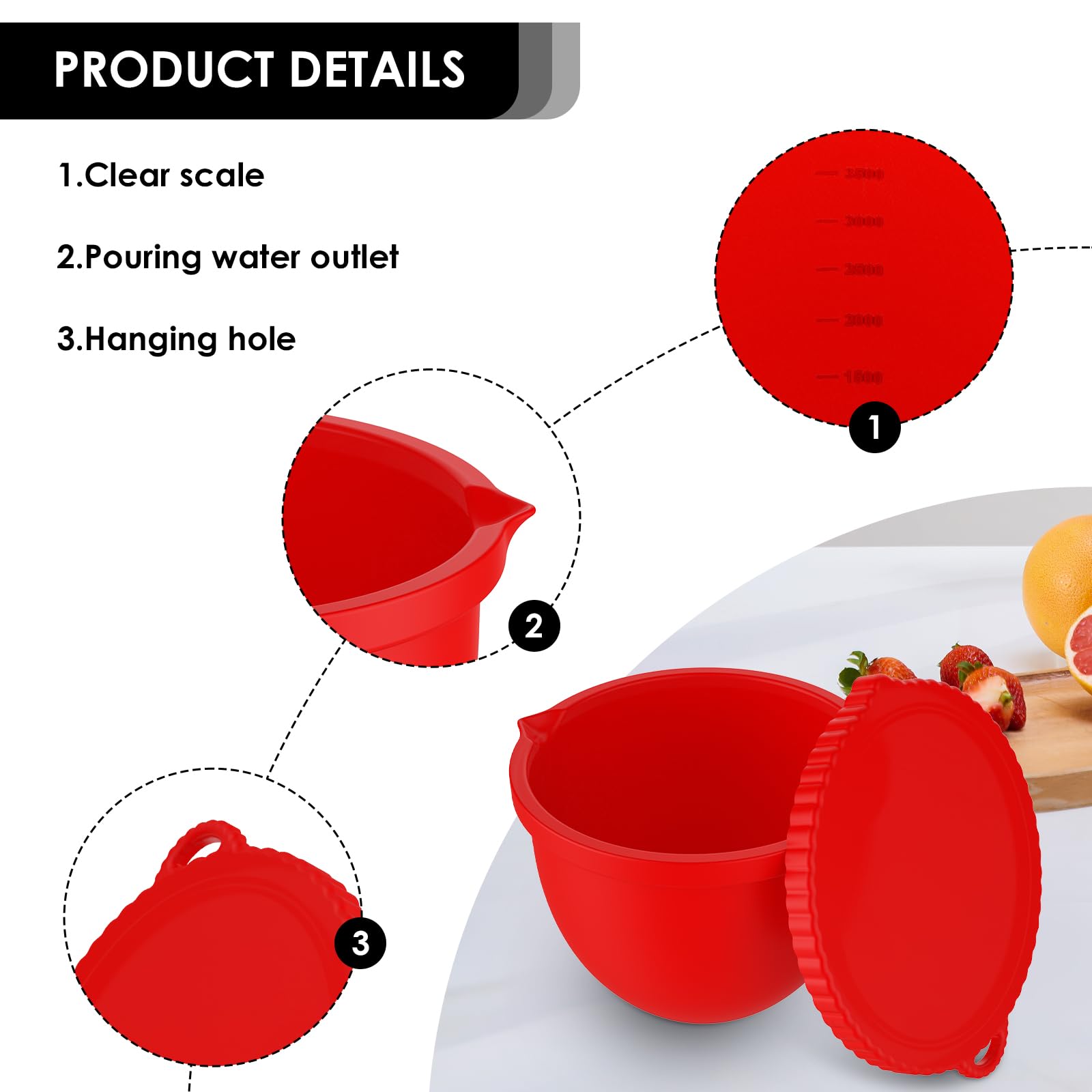 Silicone Bowl Liners for KitchenAid Tilt-Head 5 Qt three-liner set stores leftovers.