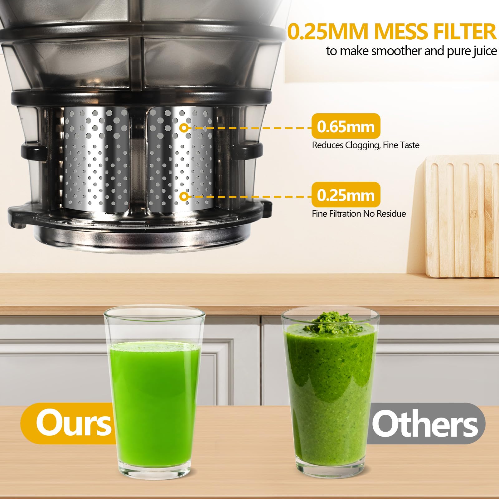 ThreeAll easy-clean and assemble features reduce post-juice cleanup time.
